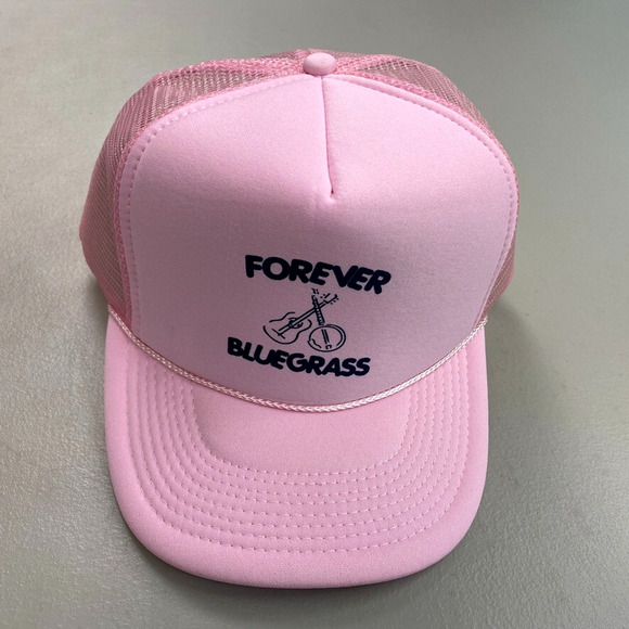 Bluegrass Trucker Hat Snapback Mesh Retro Country Western Music Banjo Guitar - Picture 2 of 10